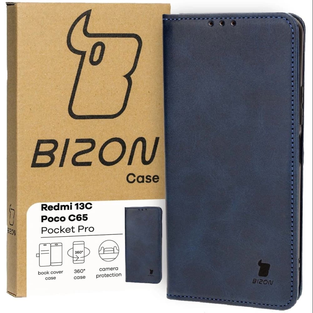 Etui z klapką Bizon Case Pocket Pro do Xiaomi Redmi 13C / Xiaomi Poco C65 modré