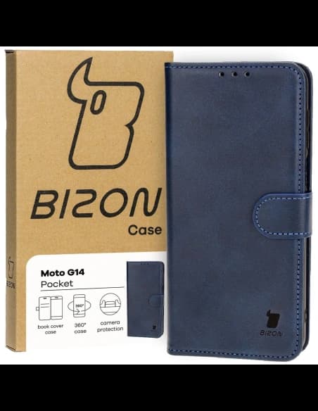 Bizon Case Pocket Motorola Moto G14 albastru marin