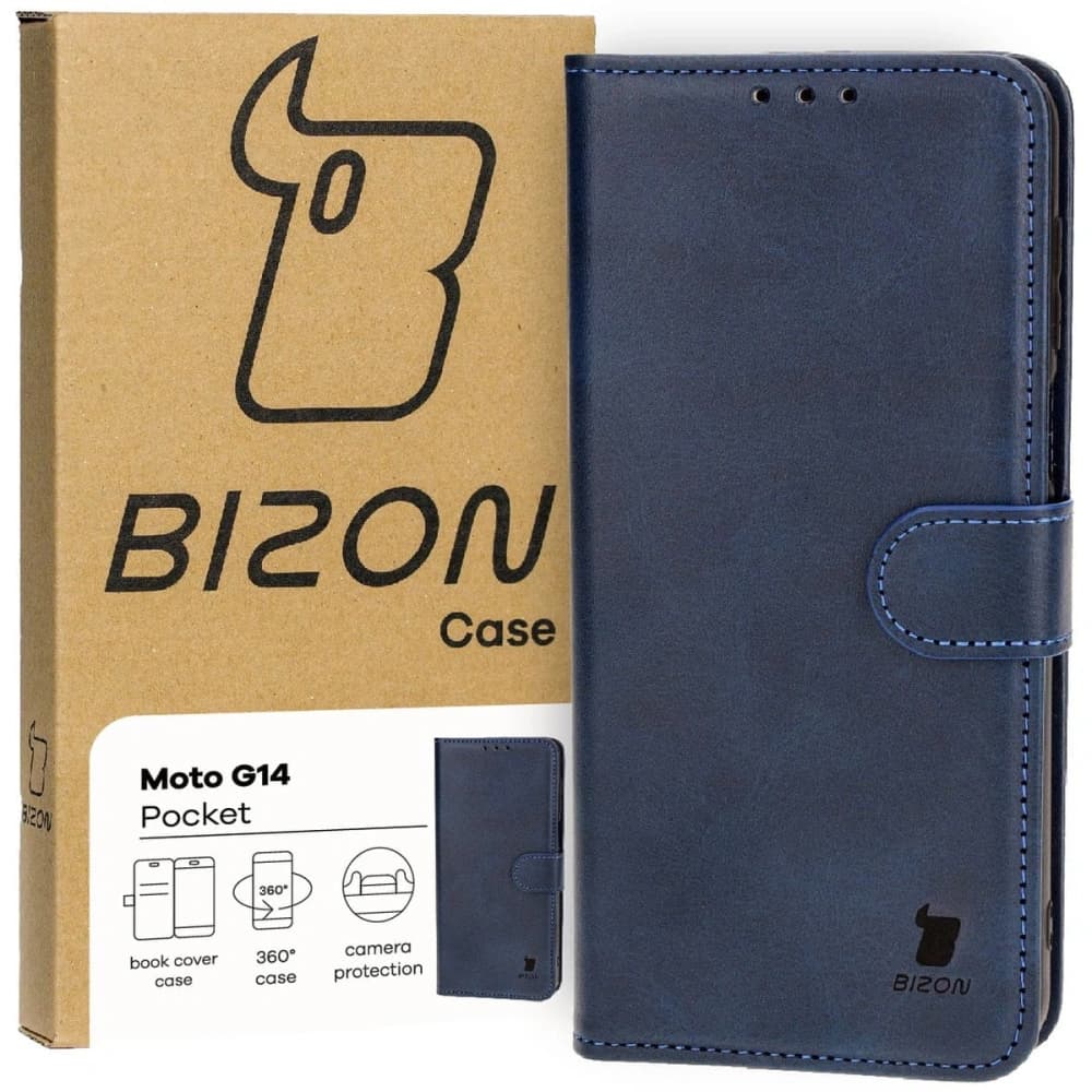 Bizon Case Pocket Motorola Moto G14 albastru marin