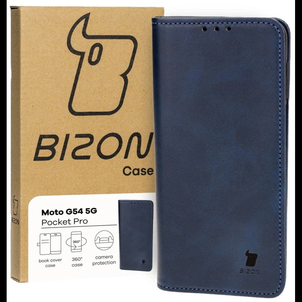 Etui z klapką Bizon Case Pocket Pro do Motorola Moto G54 5G modré
