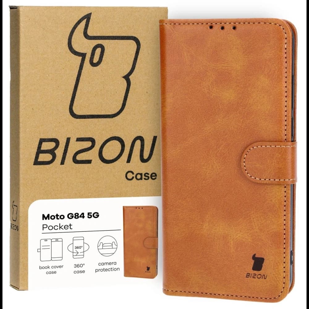 Bizon Case Pocket Motorola Moto G84 5G brown - 1
