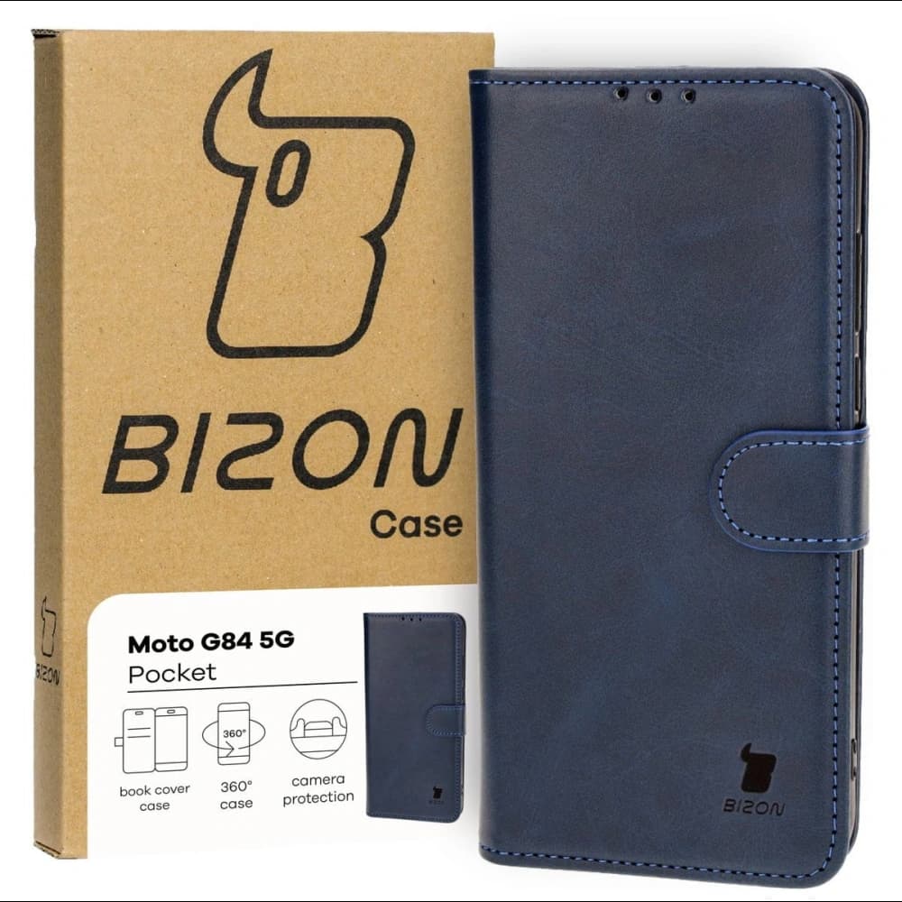 Bizon Case Pocket Motorola Moto G84 5G navy blue - 1