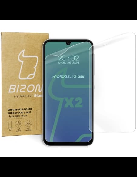 Fólie hydrogelová na displej Bizon Glass Hydrogel Front do Samsung Galaxy A15 4G/5G Samsung Galaxy A25 5G / M15 5G [2 PACK]