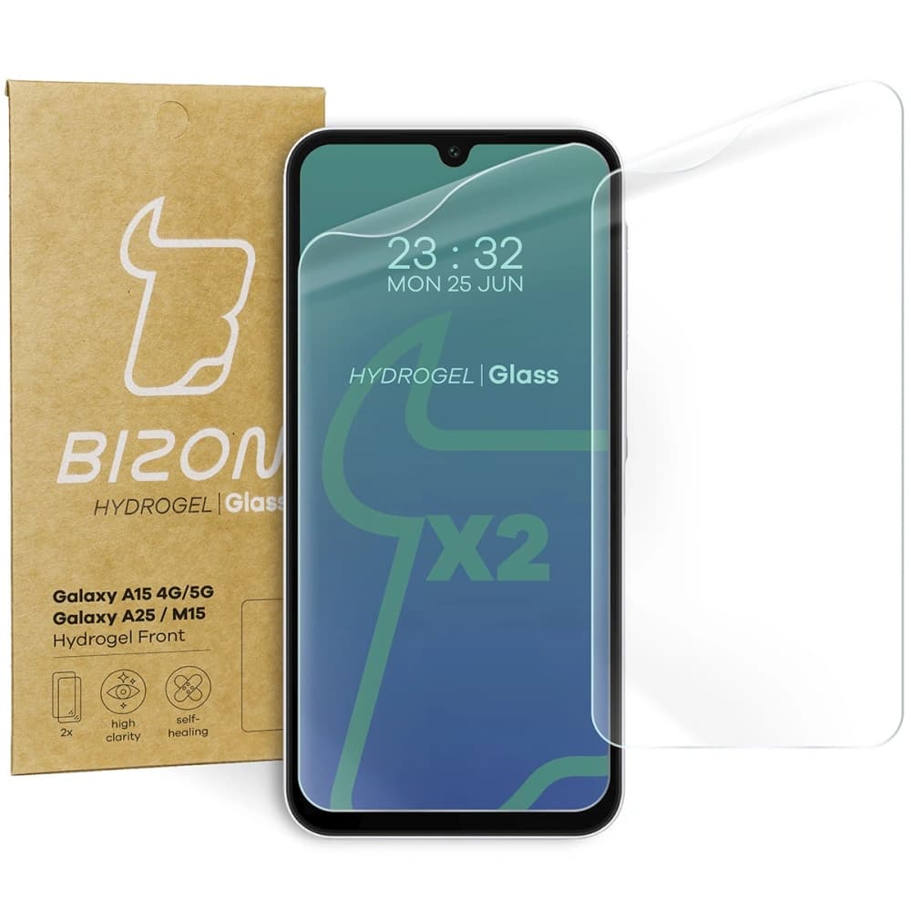 Fólie hydrogelová na displej Bizon Glass Hydrogel Front do Samsung Galaxy A15 4G/5G Samsung Galaxy A25 5G / M15 5G [2 PACK] - 1