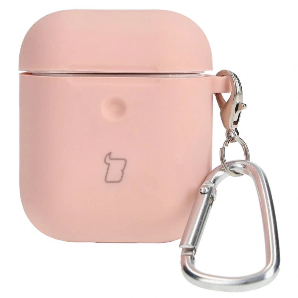 Etui Bizon Case na sluchátka silikonové pro AirPods 1/2 světle růžové