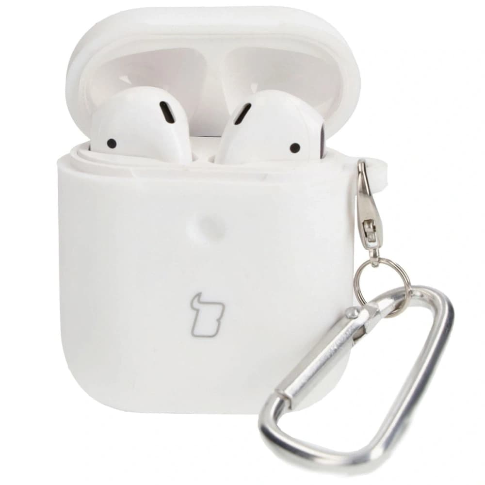 Etui Bizon Case sluchátka silikonové pro AirPods 1/2 bílé - 3