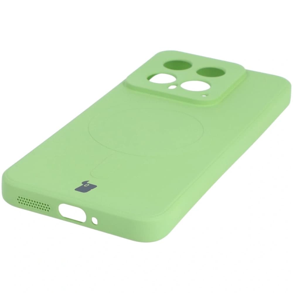 Etui Bizon Case Silicone Magnetic Sq do Xiaomi 14 jasně zelené - 3