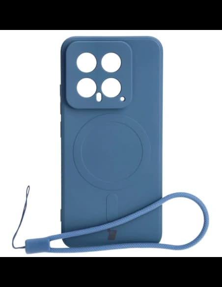 Etui Bizon Case Silicone Magnetic Sq pro Xiaomi 14 modré