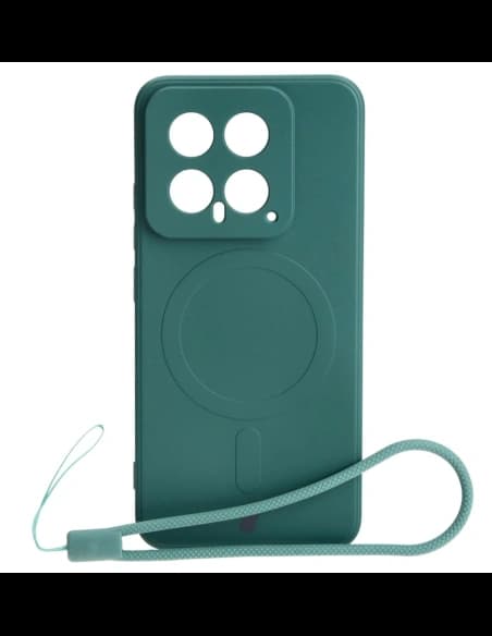 Etui Bizon Case Silicone Magnetic Sq do Xiaomi 14 tmavě zelené