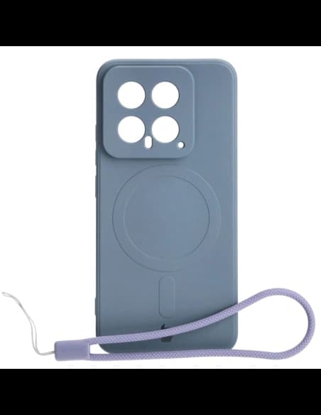 Etui Bizon Case Silicone Magnetic Sq do Xiaomi 14 šedé