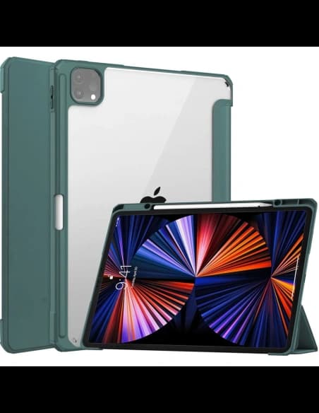 Etui Bizon Case Tab Clear Matt do Apple iPad Pro 12.9 2022/2021/2018 ciemnozielone