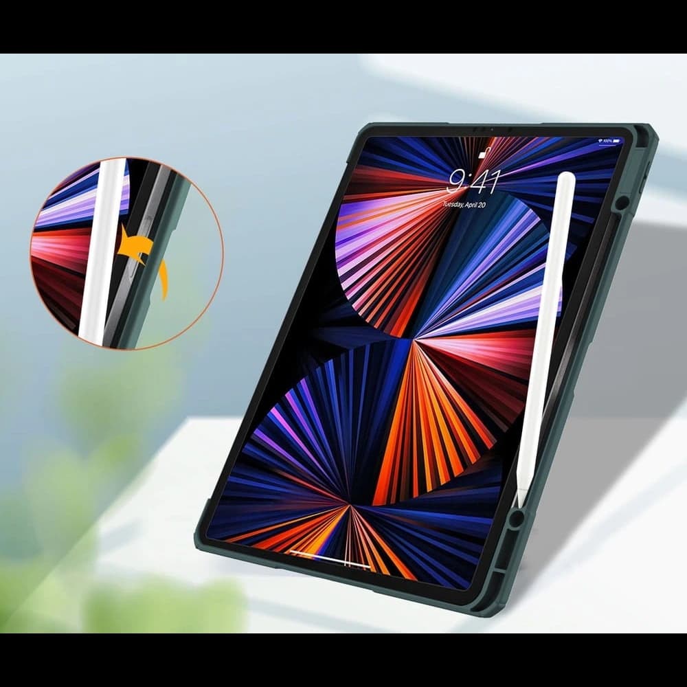 Bizon Case Tab Clear Matt Apple iPad Pro 12.9 2022/2021/2018 sötétzöld - 6