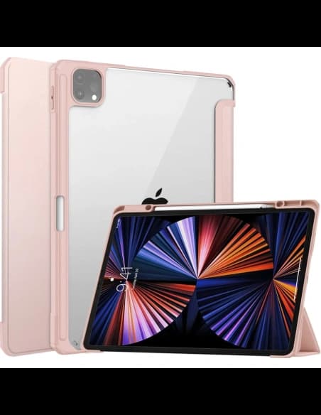 Etui Bizon Case Tab Clear Matt do Apple iPad Pro 12.9 2022/2021/2018 różowozłote