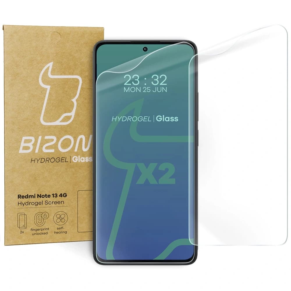 Fólie z hydrogelu na displej Bizon Glass Hydrogel Front pro Redmi Note 13 4G [2 PACK] - 1