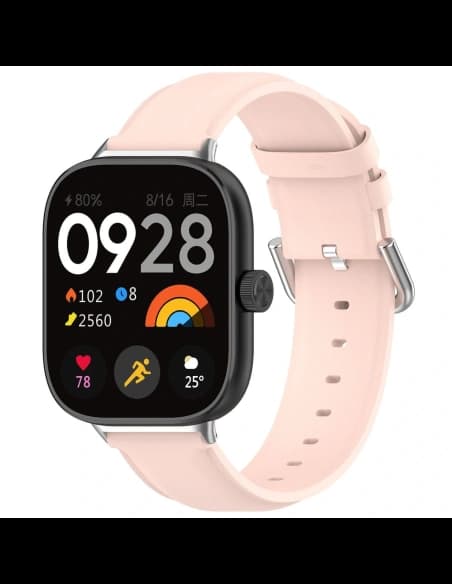 Pasek Bizon Strap Watch Casual do Redmi Watch 4 / Xiaomi Smart Band 9 Pro / 8 Pro světle růžový