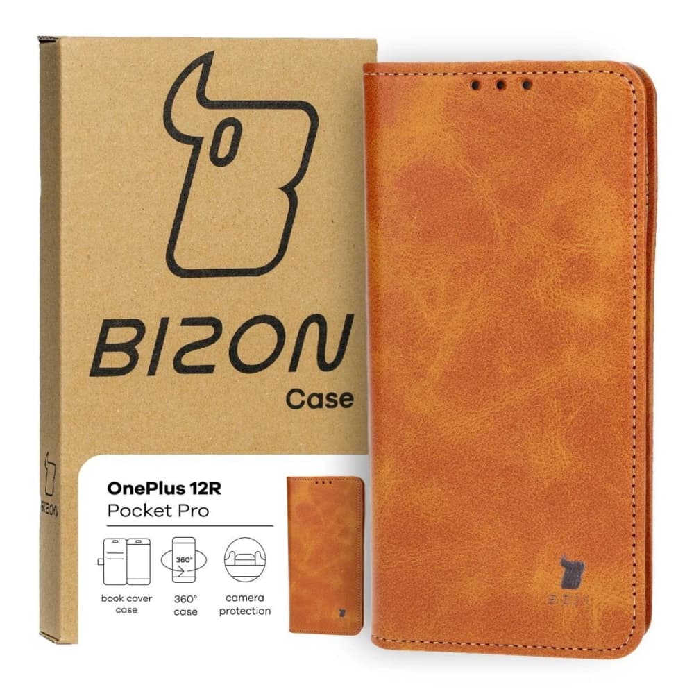 Etui s klopou Bizon Case Pocket Pro pro OnePlus 12R hnědé
