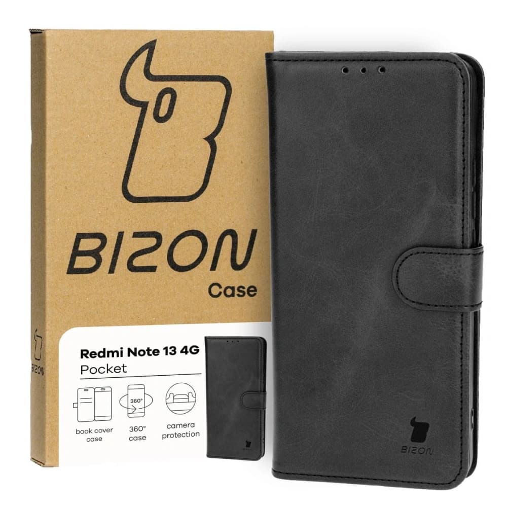 Etui s klopou Bizon Case Pocket pro Xiaomi Redmi Note 13 4G černé
