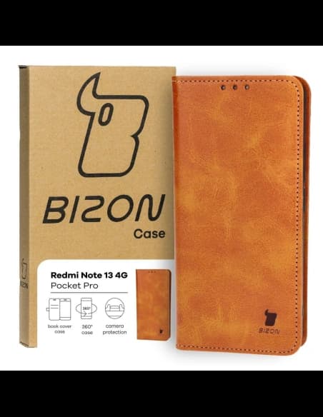 Etui z klapką Bizon Case Pocket Pro do Xiaomi Redmi Note 13 4G hnědé