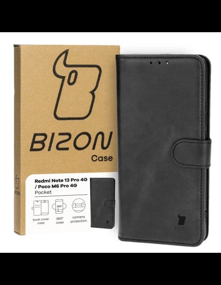 Bizon Case Pocket Xiaomi Poco M6 Pro 4G / Xiaomi Redmi Note 13 Pro 4G negru