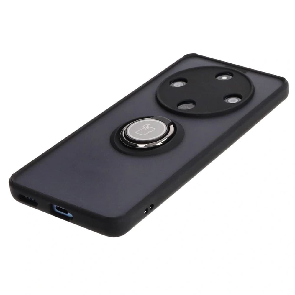Bizon Ring Hybrid Case Honor Magic6 Lite fumuriu cu un cadru negru - 3