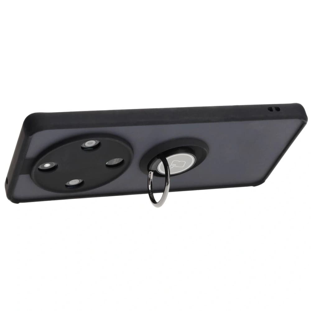 Bizon Ring Hybrid Case Honor Magic6 Lite fumuriu cu un cadru negru - 5