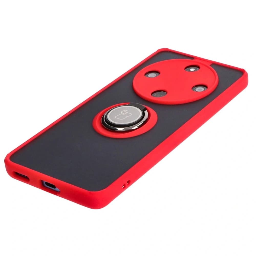 Bizon Case Hybrid Ring Honor Magic6 Lite fumuriu cu un cadru roșu - 3