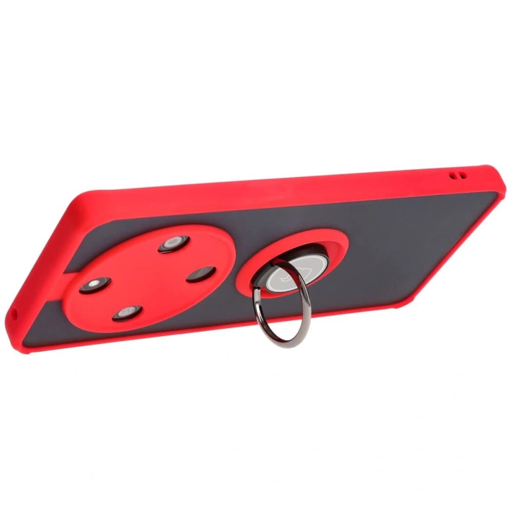 Bizon Case Hybrid Ring Honor Magic6 Lite fumuriu cu un cadru roșu - 5