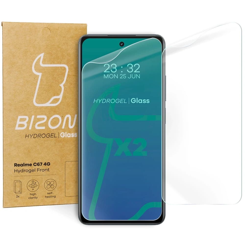 Fólie hydrogelová na displej Bizon Glass Hydrogel Front pro Realme C67 4G [2 PACK] - 1