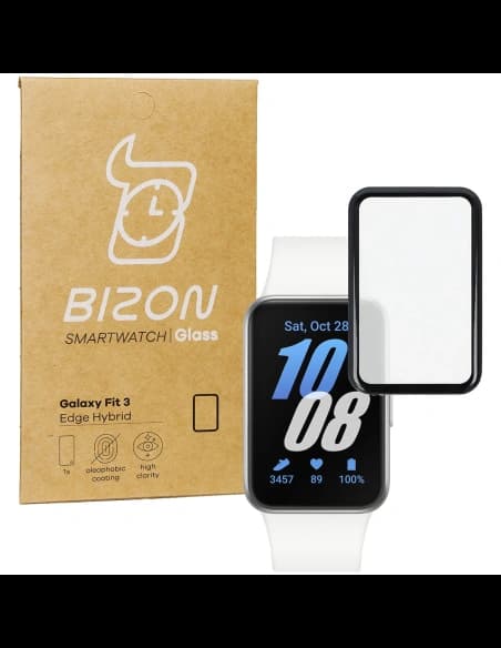 Bizon Glass Watch Edge Hybrid Samsung Galaxy Fit 3 schwarz