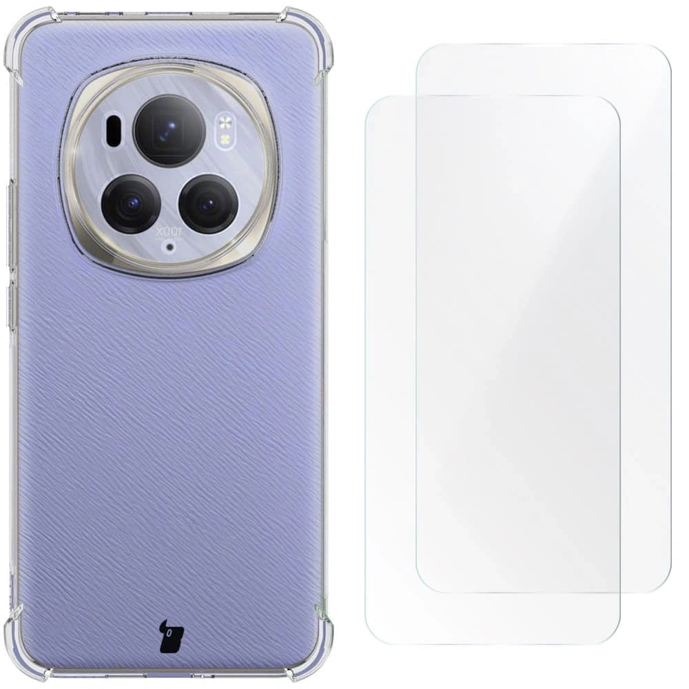Bizon Case Clear Pack carcasa + 2x film protector pentru ecran Honor Magic6 Pro transparent - 1