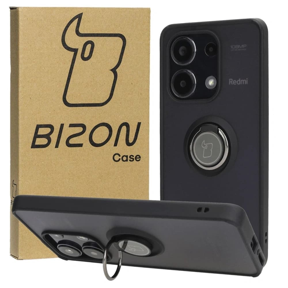 Bizon Case Hybrid Ring Xiaomi Redmi Note 13 4G smoky with a black frame - 1
