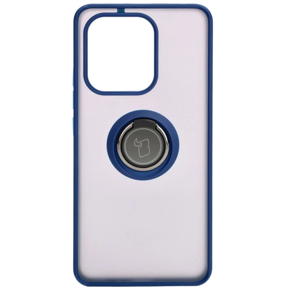 Etui s úchytem na prst Bizon Case Hybrid Ring pro Xiaomi Redmi Note 13 4G kouřové s modrým rámečkem - 2