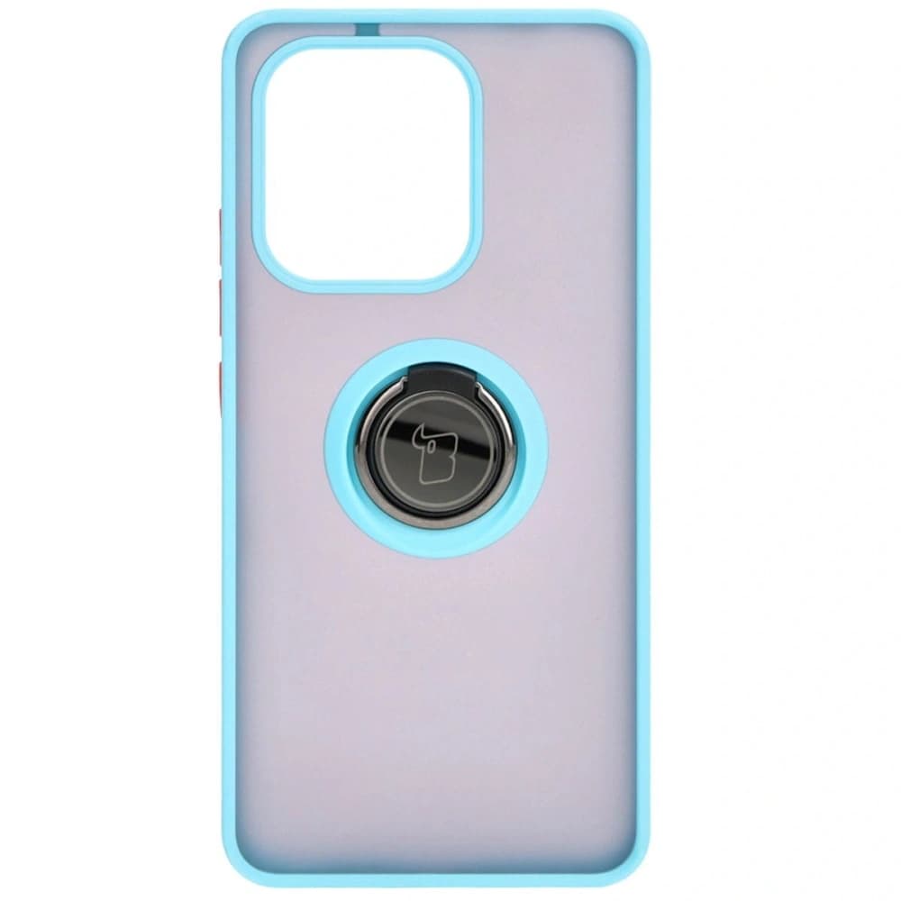 Etui s úchopem na prst Bizon Case Hybrid Ring pro Xiaomi Redmi Note 13 4G kouřové s jasně modrým rámečkem - 2