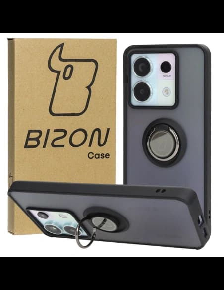 Bizon Case Hybrid Ring Xiaomi Poco X6 / Xiaomi Redmi Note 13 Pro 5G smoky with a black frame