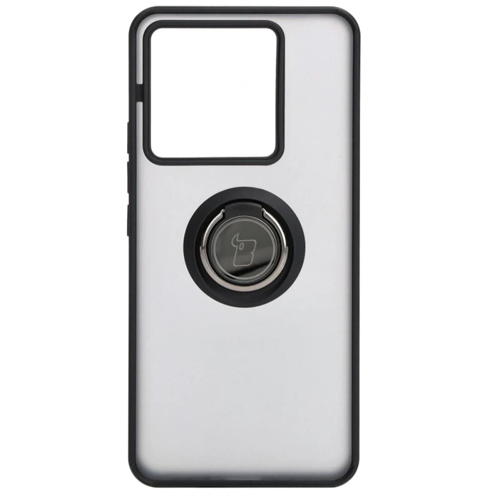 Etui s úchytem na prst Bizon Case Hybrid Ring pro Xiaomi Poco X6 / Xiaomi Redmi Note 13 Pro 5G kouřové s černým rámečkem - 2