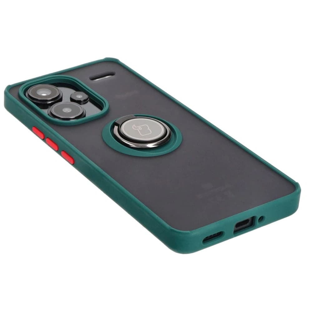 Bizon Case Hybrid Ring Xiaomi Redmi Note 13 Pro+ 5G fumuriu cu un cadru verde închis - 4