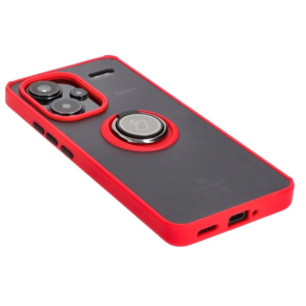 Bizon Case Hybrid Ring Xiaomi Redmi Note 13 Pro+ 5G fumuriu cu un cadru roșu - 4