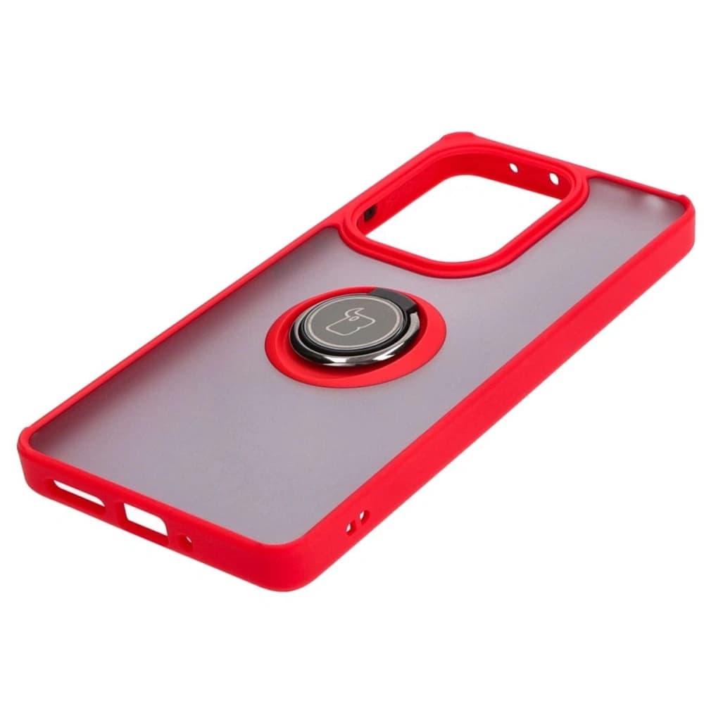 Bizon Case Hybrid Ring Xiaomi Poco M6 Pro 4G / Xiaomi Redmi Note 13 Pro 4G fumuriu cu un cadru roșu - 3