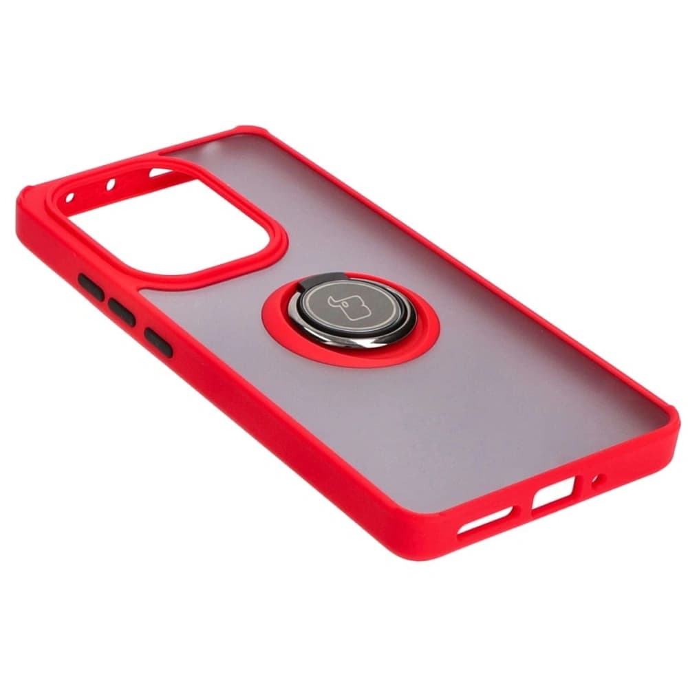Bizon Case Hybrid Ring Xiaomi Poco M6 Pro 4G / Xiaomi Redmi Note 13 Pro 4G fumuriu cu un cadru roșu - 4