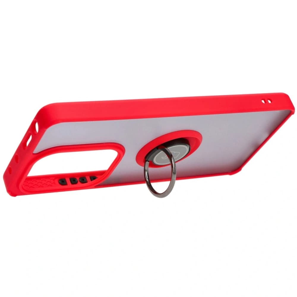 Bizon Case Hybrid Ring Xiaomi Poco M6 Pro 4G / Xiaomi Redmi Note 13 Pro 4G fumuriu cu un cadru roșu - 5