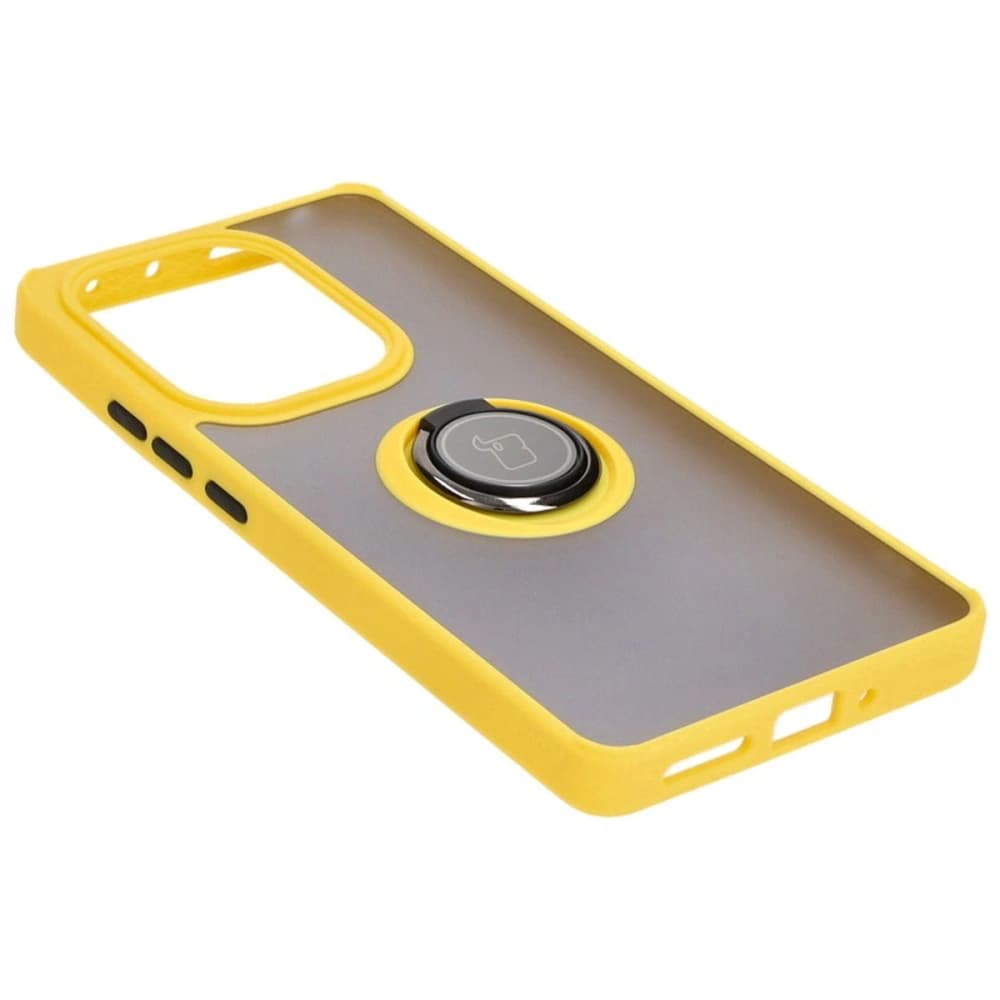 Bizon Case Hybrid Ring Xiaomi Poco M6 Pro 4G / Xiaomi Redmi Note 13 Pro 4G fumuriu cu un cadru galben - 4
