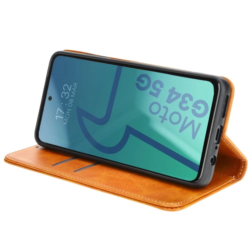 Etui s klopou Bizon Case Pocket Pro pro Motorola Moto G34 5G hnědé - 6