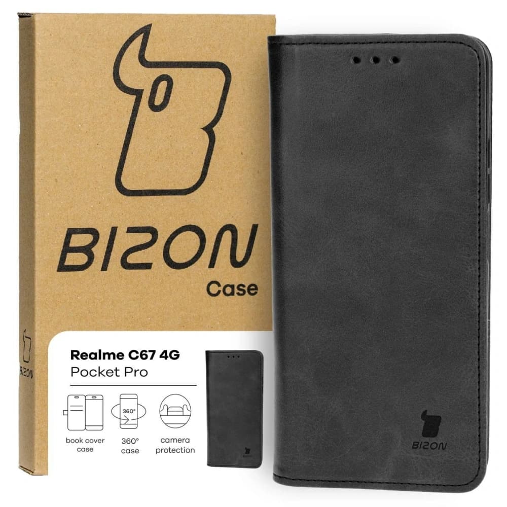 Pouzdro s klopou Bizon Case Pocket Pro pro Realme C67 4G černé - 2