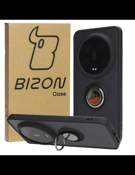 Bizon Case Hybrid Ring Xiaomi 14 Ultra füstös fekete kerettel