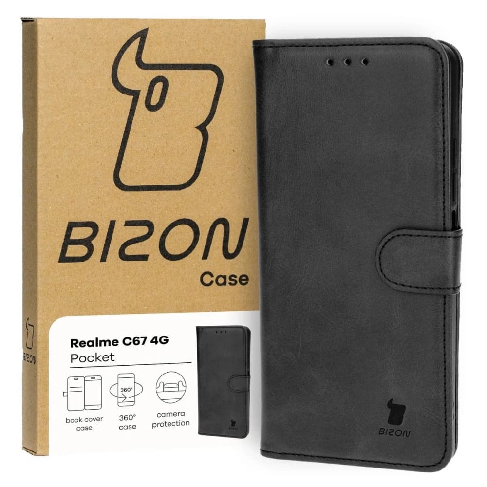 Bizon tok zseb Realme C67 4G fekete - 2
