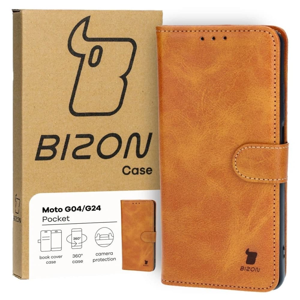 Bizon Case Pocket Motorola Moto G04 / G24 brown - 2