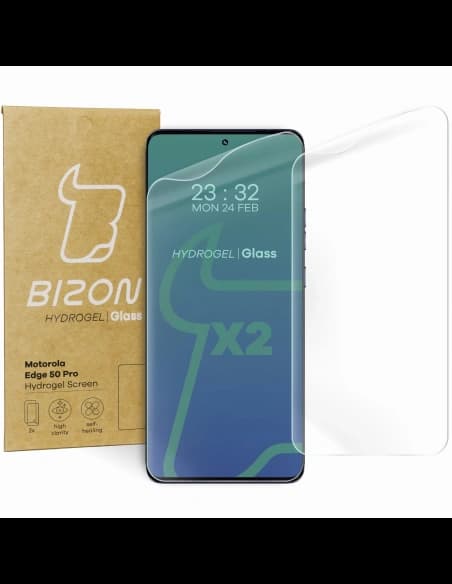 Bizon Glass Hydrogel Elöl Motorola Edge 50 Pro / Fusion / Ultra [2 CSOMAG]