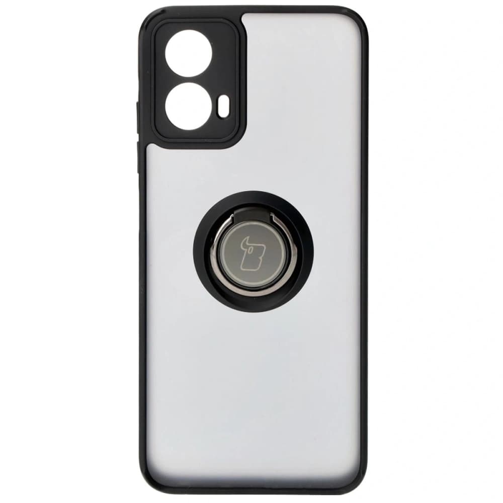 Etui z uchwytem na palec Bizon Case Hybrid Ring do Motorola Moto G34 5G kouřové s černým rámečkem - 2