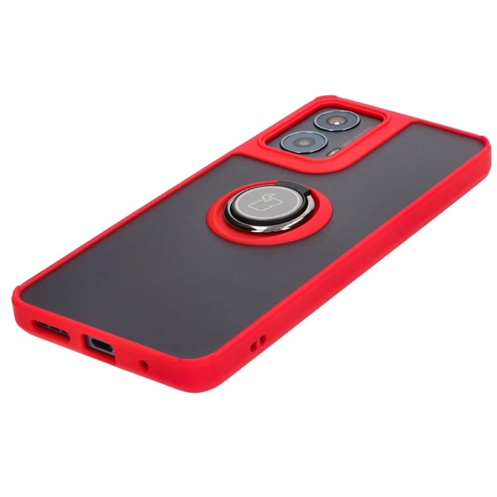 Bizon Case Hybrid Ring Motorola Moto G04 / G24 / G24 Power füstös piros kerettel - 3