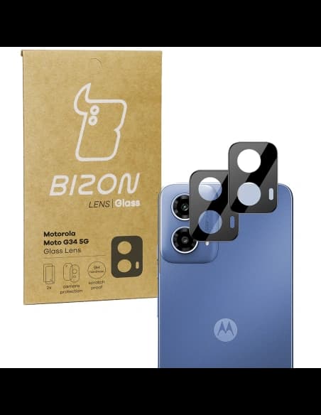 Sklo na fotoaparát Bizon Glass Lens pro Motorola Moto G34 5G [2 PACK]